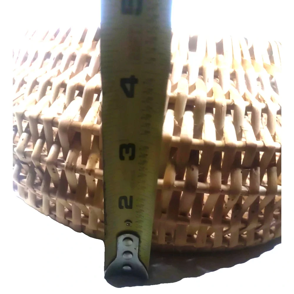 Rattan Wicker Half Moon Basket Hanging Plant Storage Light Tan